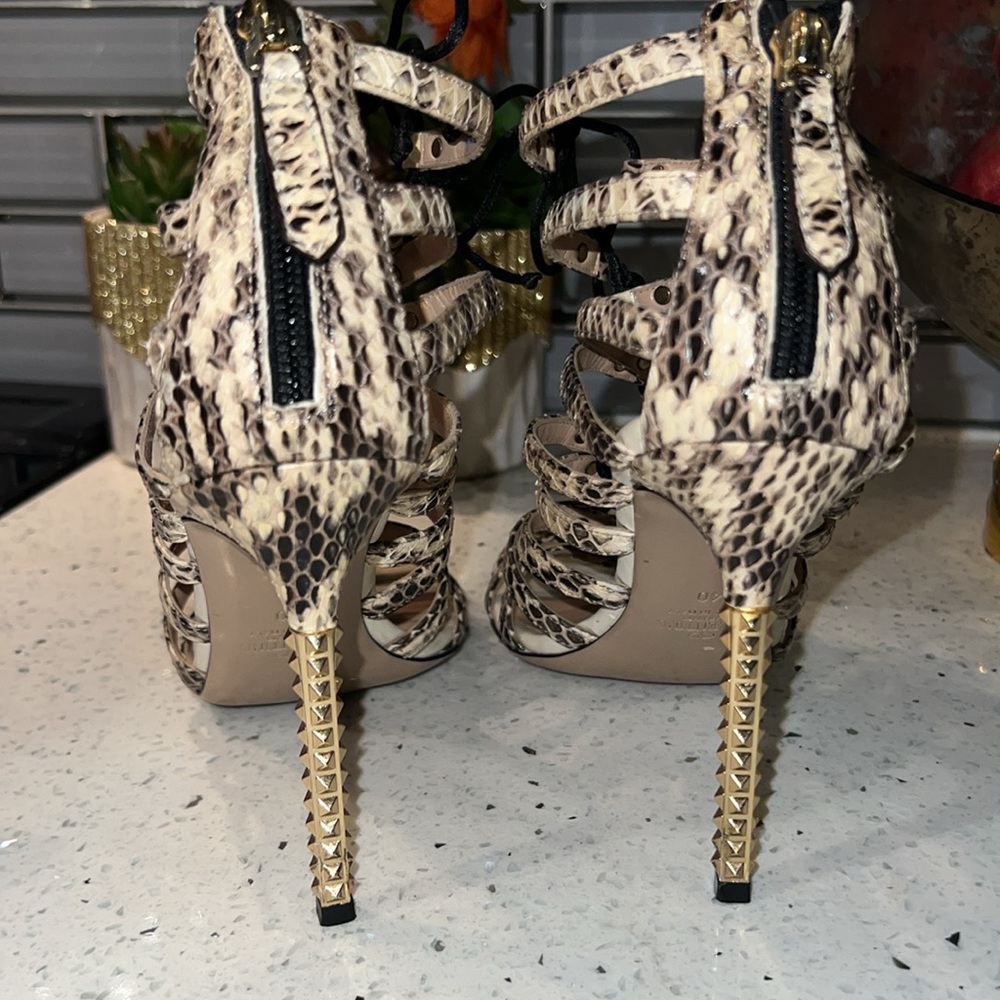 Valentino beige Python micro stud - Picture 2 of 4